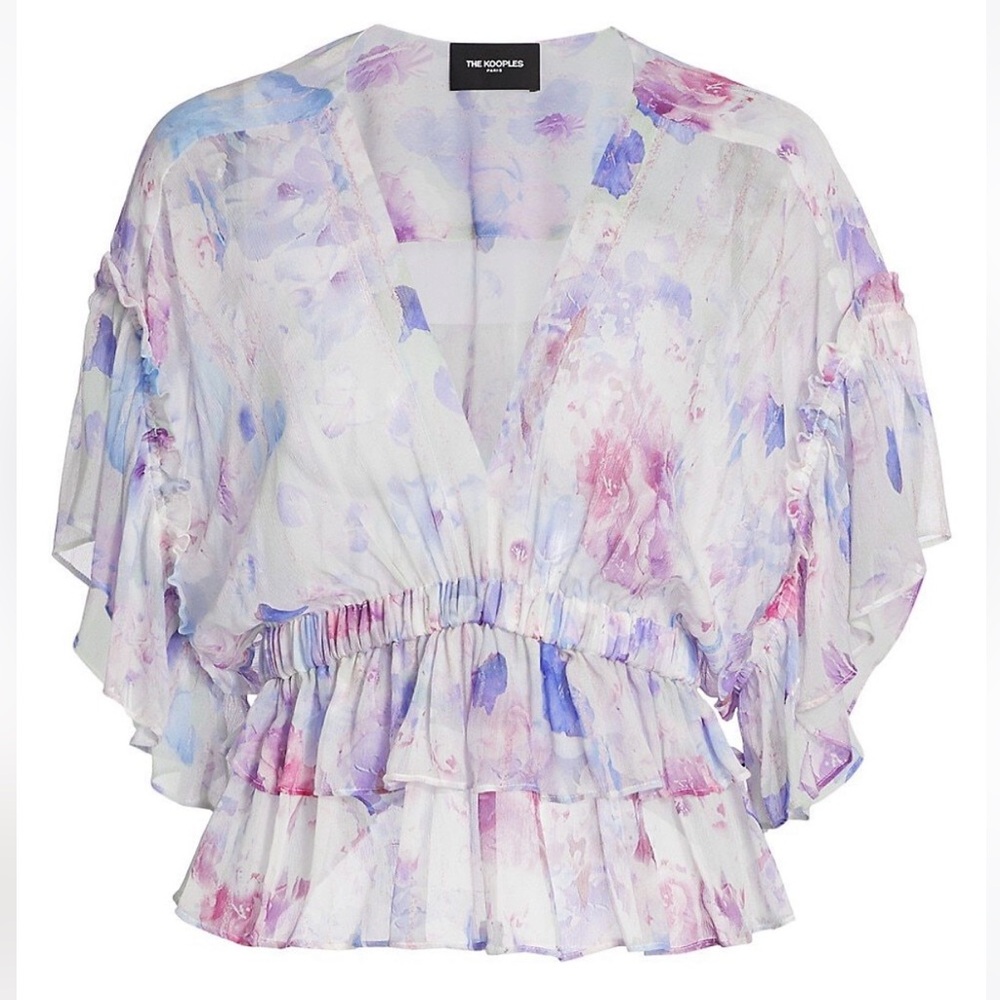 The KOOPLES PRINTED TOP WITH SHOULDER STRAPS